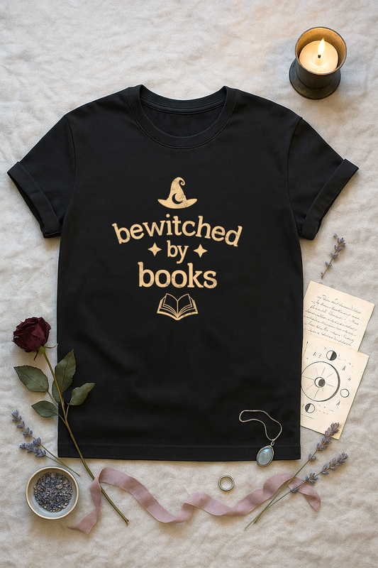 "Bewitched by Books" – Unisex Garment-Dyed Heavyweight T-Shirt
