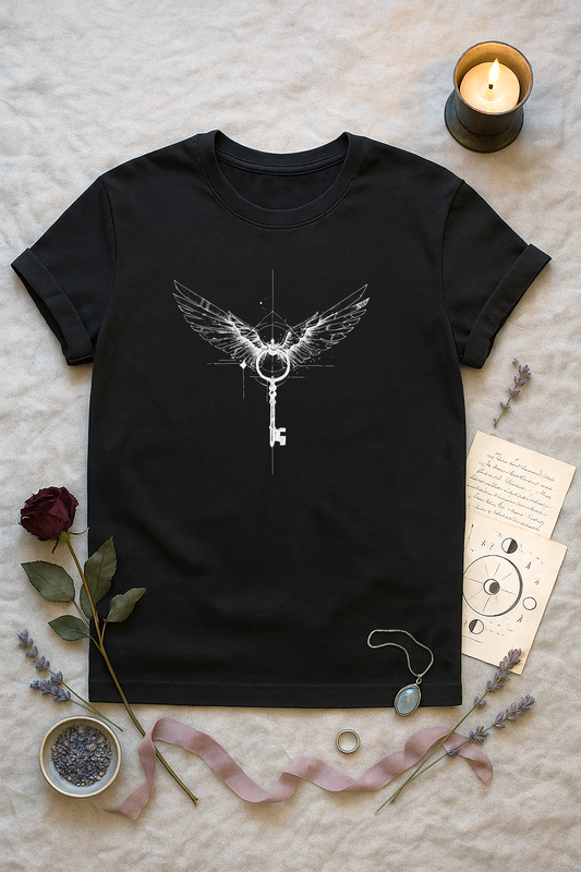 "Winged Key" – Unisex Garment-Dyed Heavyweight T-Shirt