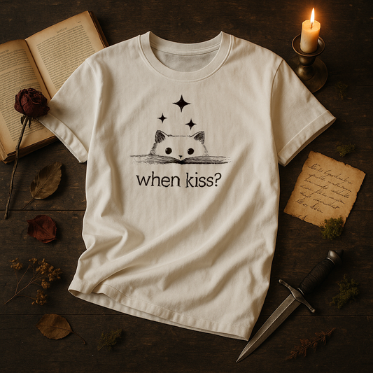 "When Kiss? 01" – Unisex Garment-Dyed Heavyweight T-Shirt