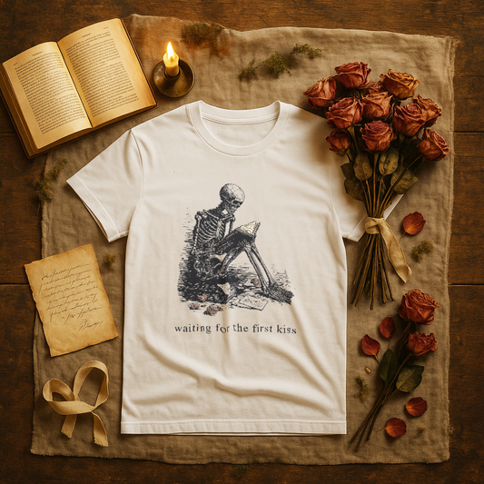 "Waiting for the First Kiss" – Unisex Garment-Dyed Heavyweight T-Shirt