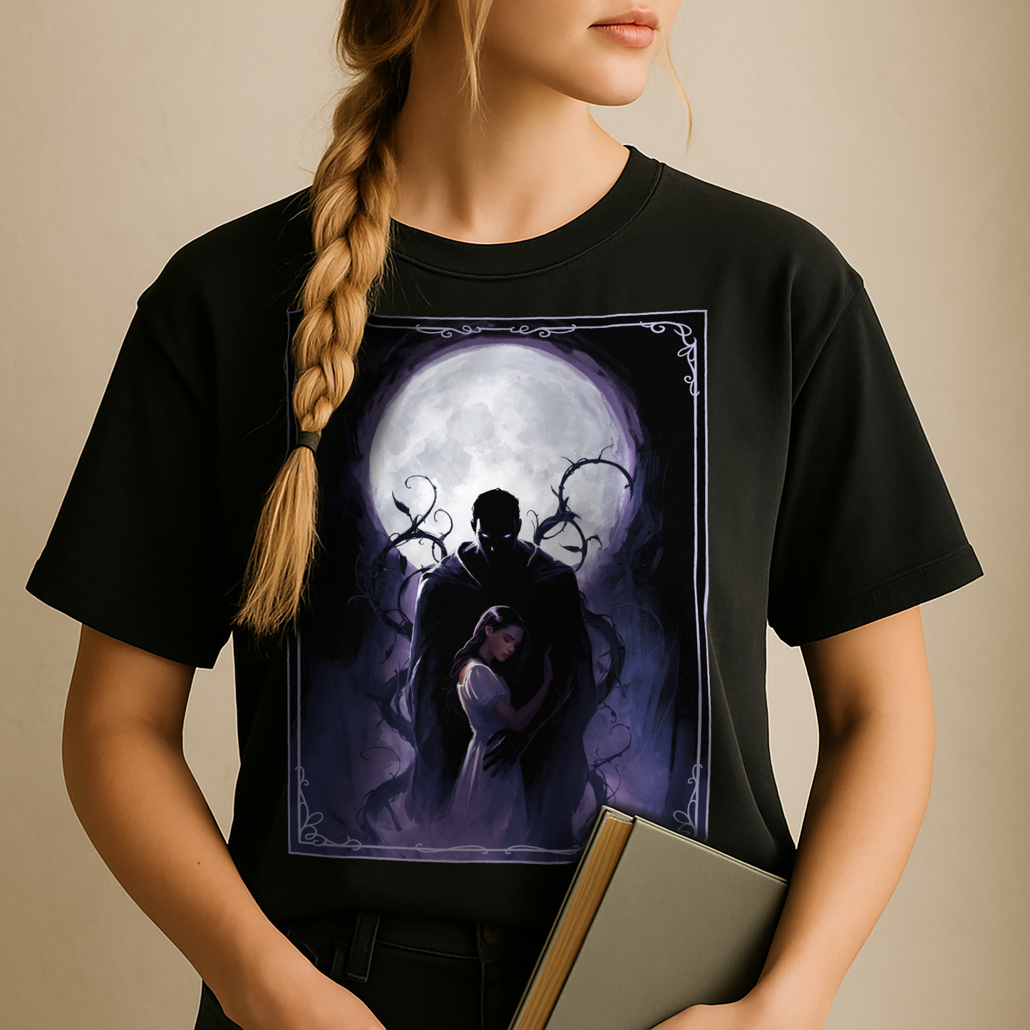 "Moonlit Embrace" – Unisex Garment-Dyed Heavyweight T-Shirt