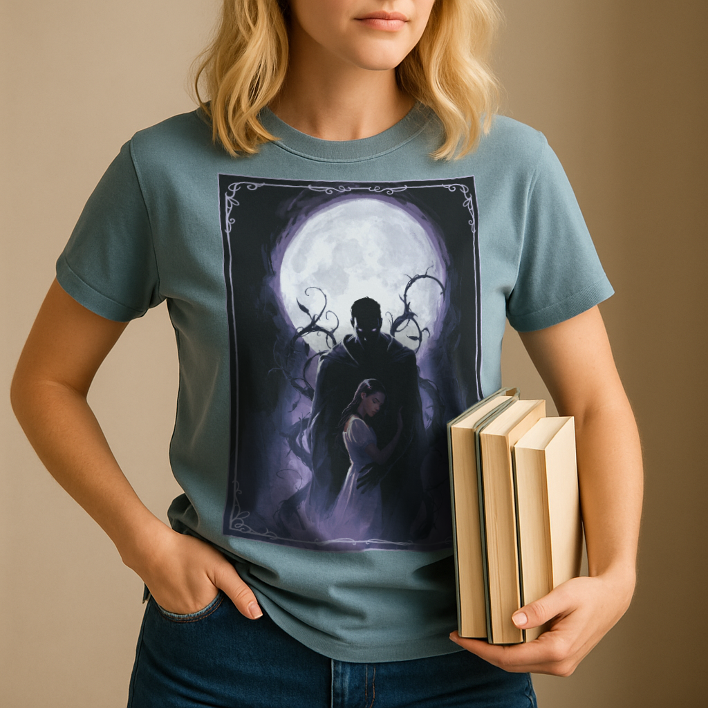 "Moonlit Embrace" – Unisex Garment-Dyed Heavyweight T-Shirt