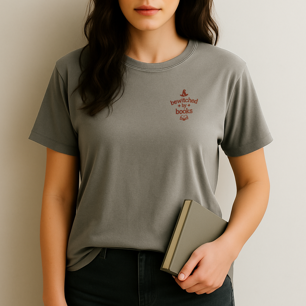 "Bewitched by Books" Embroidered Unisex Tee