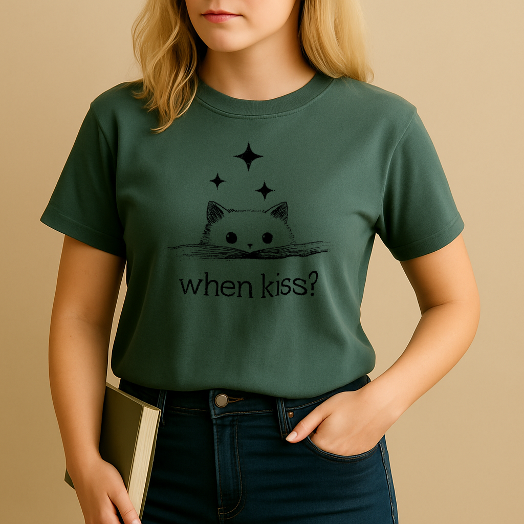 "When Kiss? 01" – Unisex Garment-Dyed Heavyweight T-Shirt