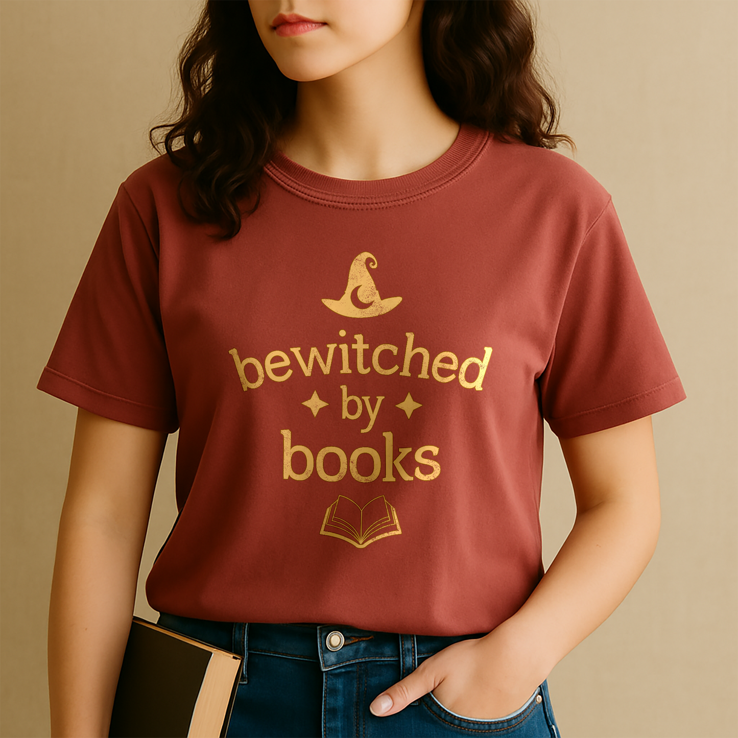 "Bewitched by Books" – Unisex Garment-Dyed Heavyweight T-Shirt