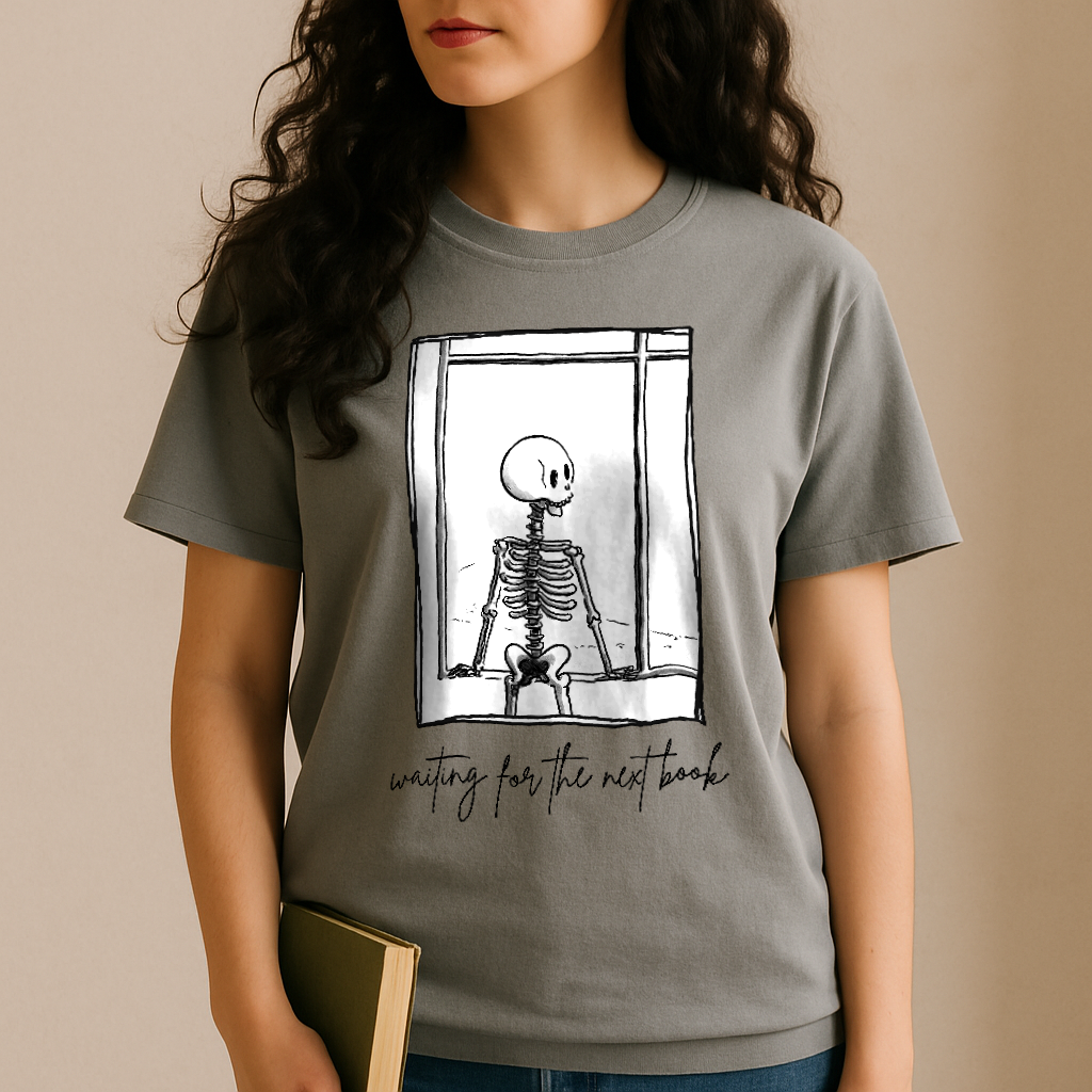 "Waiting for the Next Book 01" – Unisex Garment-Dyed Heavyweight T-Shirt