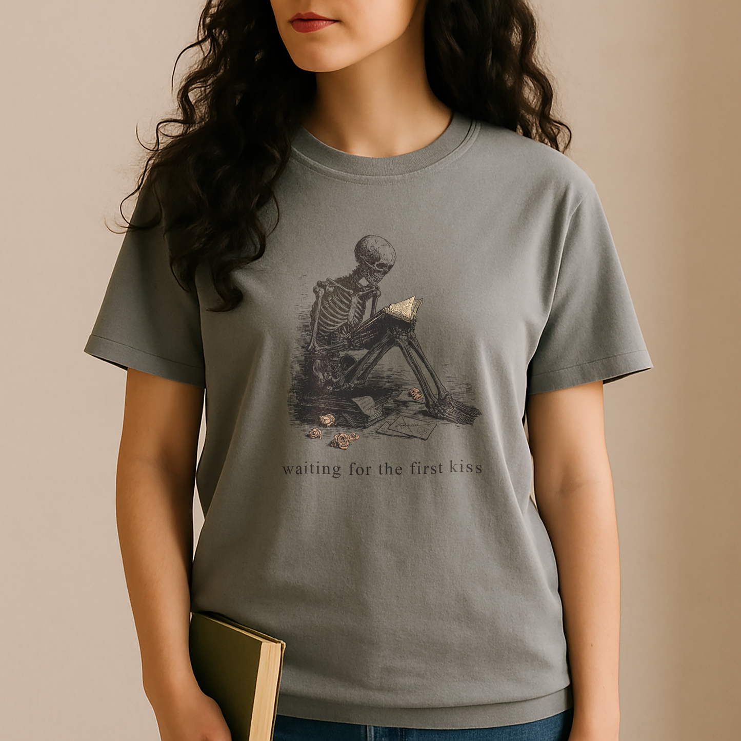 "Waiting for the First Kiss" – Unisex Garment-Dyed Heavyweight T-Shirt