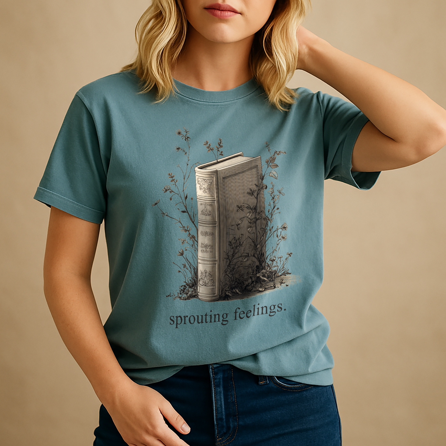 "Sprouting Feelings" – Unisex Garment-Dyed Heavyweight T-Shirt