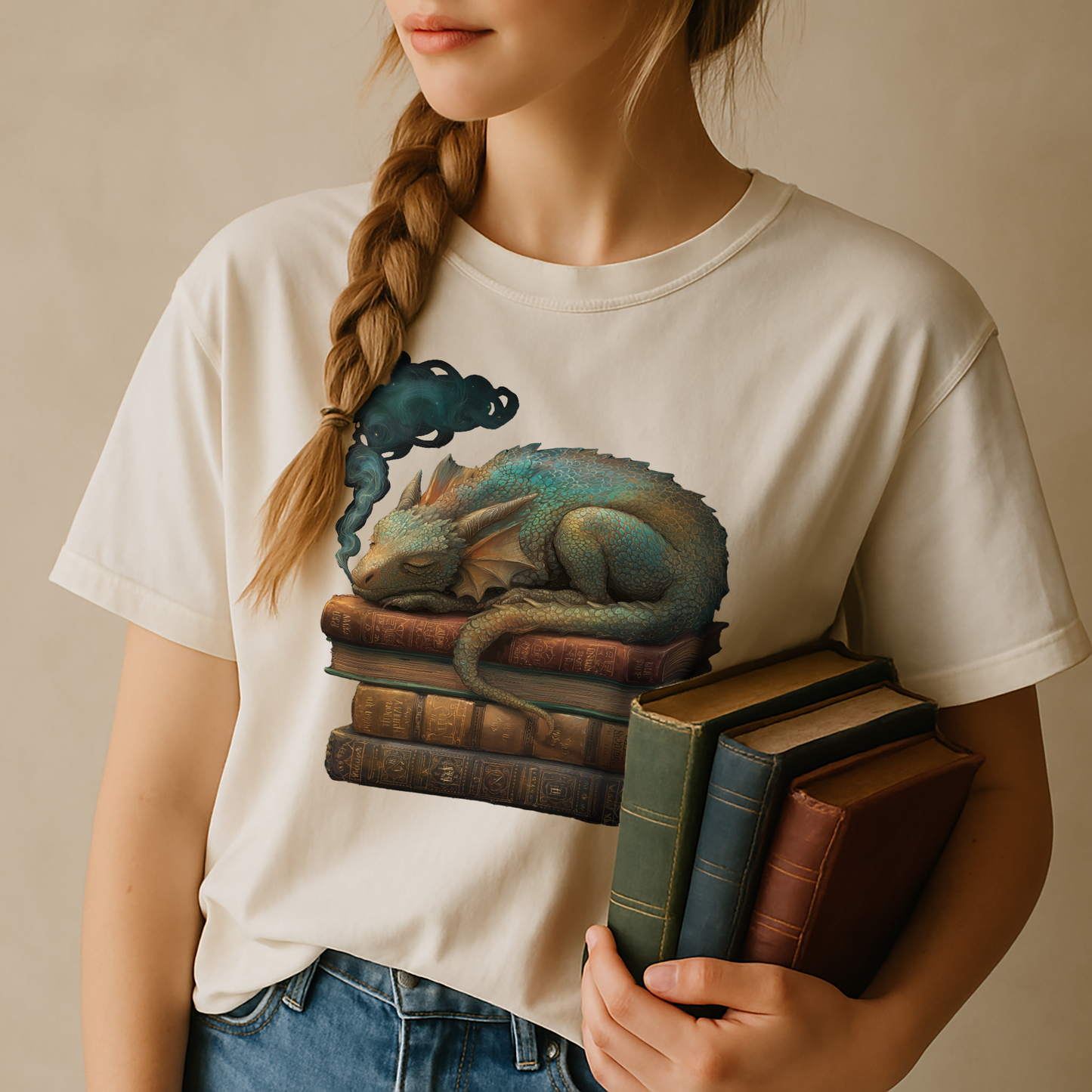 "Book Dragon" – Unisex Garment-Dyed Heavyweight T-Shirt