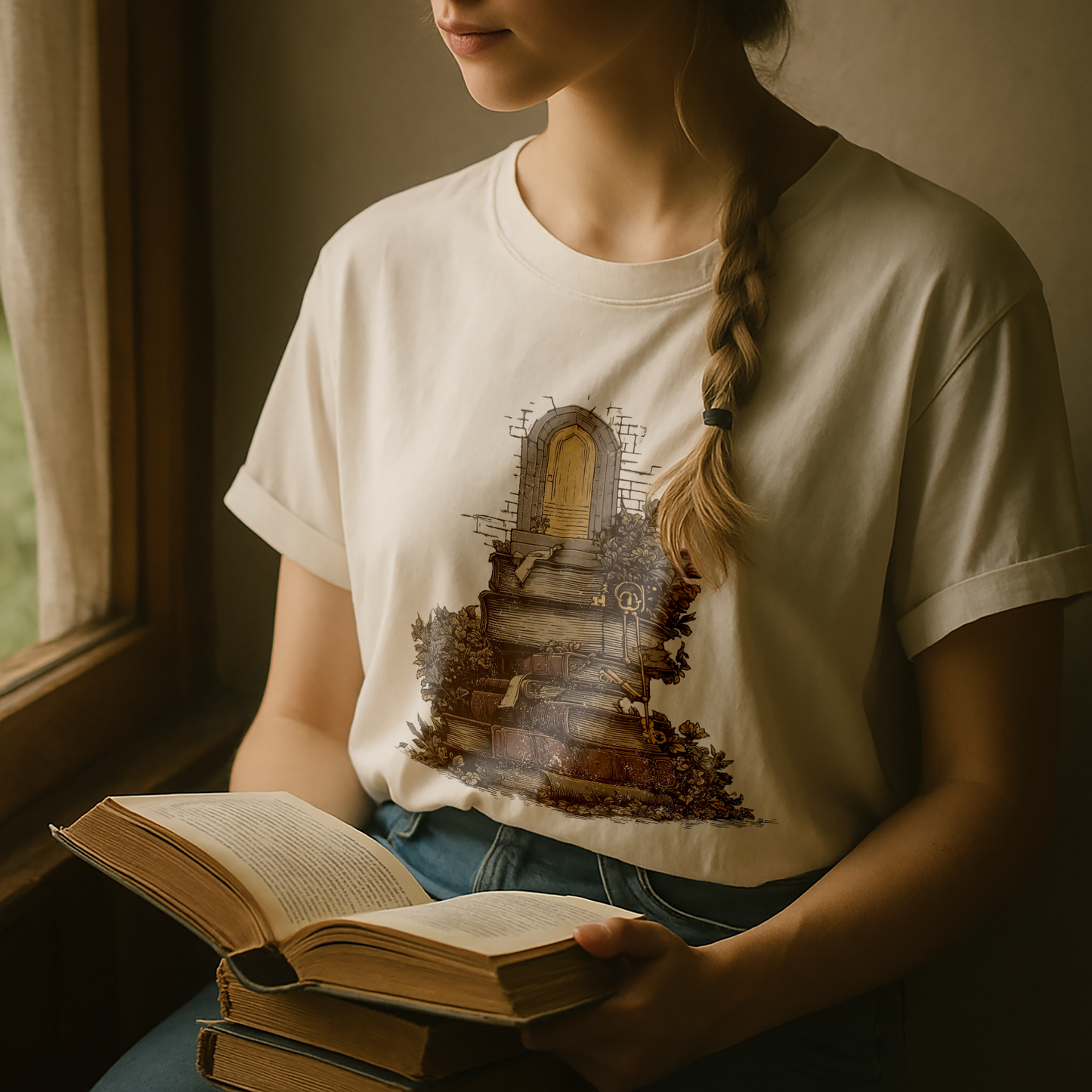 "The Reader’s Gateway" – Unisex Garment-Dyed Heavyweight T-Shirt